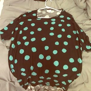 XS Black with Teal polka dots Lularoe Irma